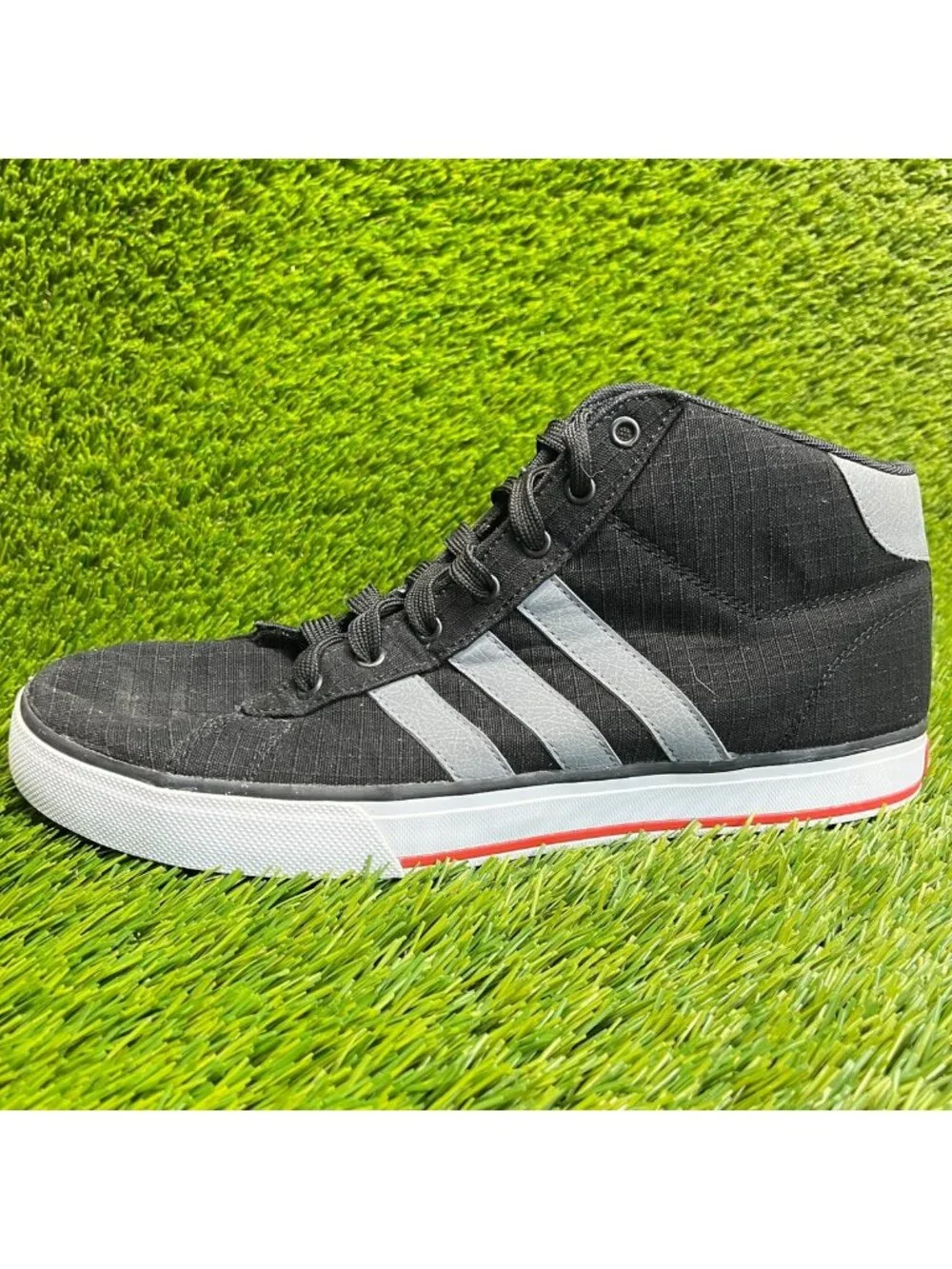 Adidas NEO Daily Vulc Mid Mens Size 10 Black Gray White Athletic Shoes Sneakers